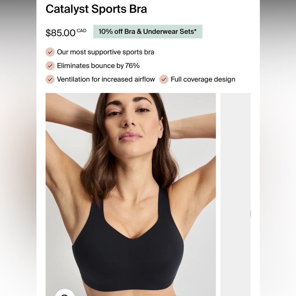Knix Black Supportive Sports Bra